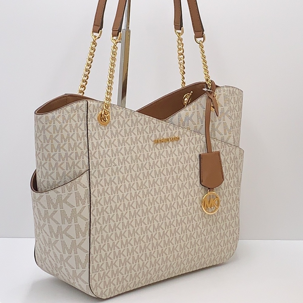 MICHAEL KORS LARGE X CHAIN LOGO SHOULDER BAG - Picture 3 of 15